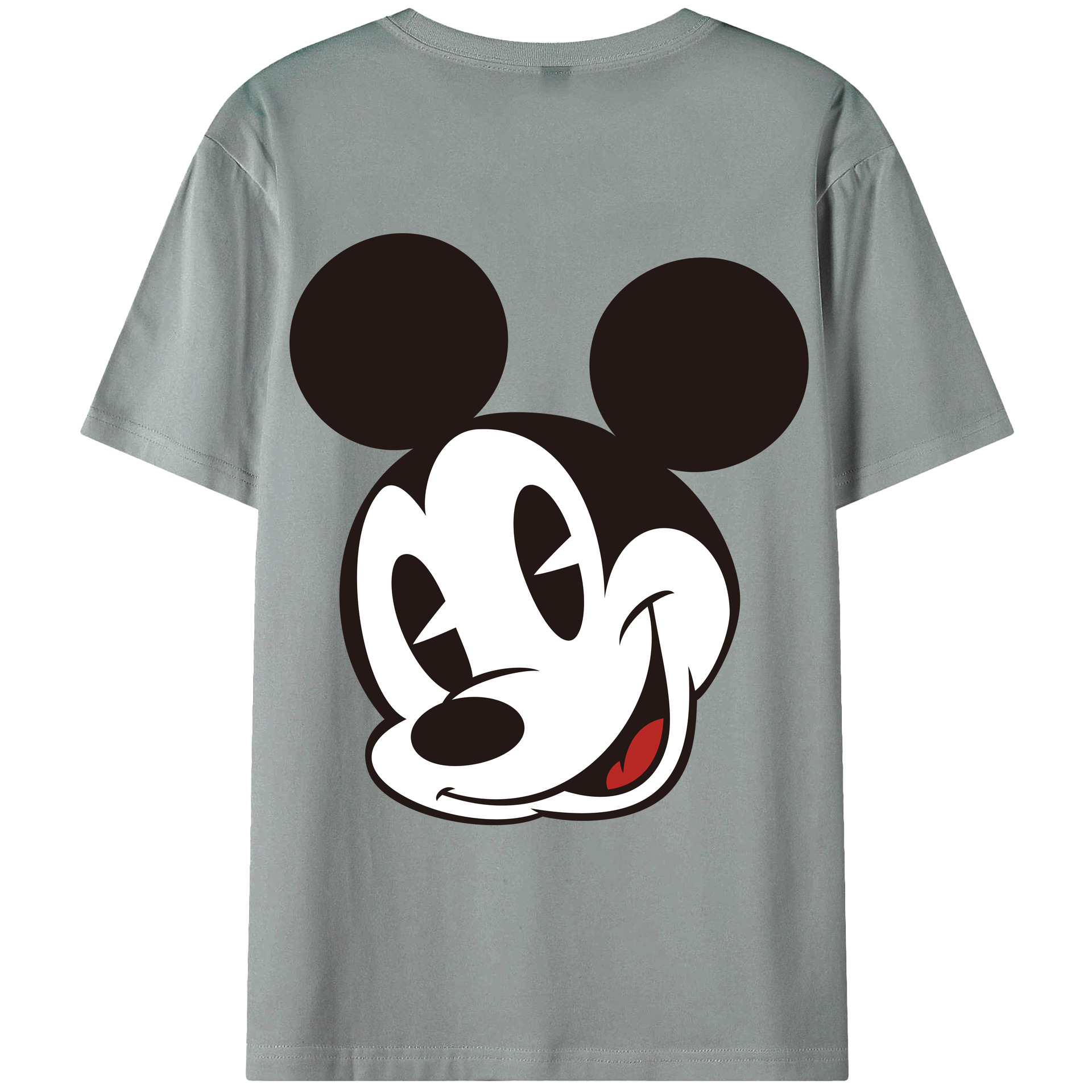 ミッキーマウス Mickey Mouse 綿100％ メンズ半袖Tシャツ（バックプリント） 通気性